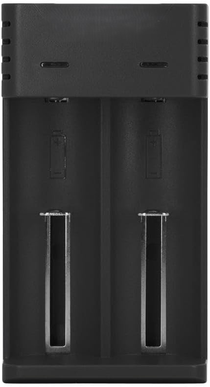 cargador usb power bank con 2 puertos, batería de litio 18650, ideal para cargar dispositivos móviles y accesorios electrónicos.