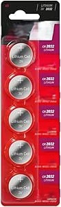 pila de litio cr2032, 3v, 220mah, ideal para relojes, calculadoras y dispositivos electrónicos compactos.