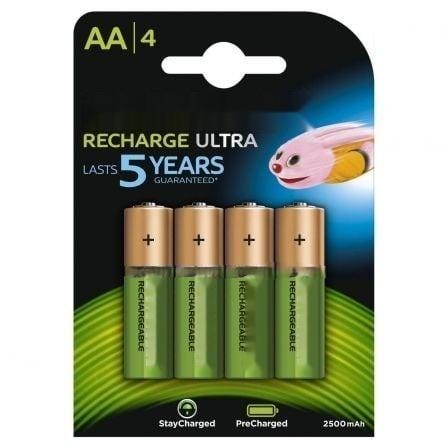 pilas recargables aa r6 1.2v, 4 unidades, capacidad, ideales para dispositivos electrónicos y de uso cotidiano.