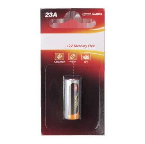 pila alcalina 23 A, 12 V, 1 unidad, ideal para dispositivos electrónicos y controles remotos.