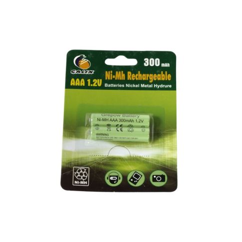 pila recargable aaa ni-mh 300mah 1.2v, ideal para dispositivos electrónicos, juguetes y control remoto.