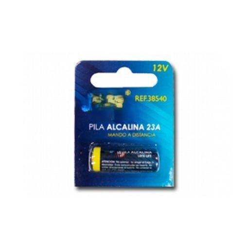pila alcalina 23a 12v, dimensiones ø10,3x28,5mm, ideal para mandos a distancia y dispositivos electrónicos.