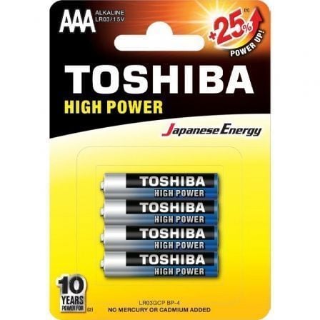 pack de 4 pilas aaa alcalinas 1.5v high power - ideal para dispositivos electrónicos y juguetes.