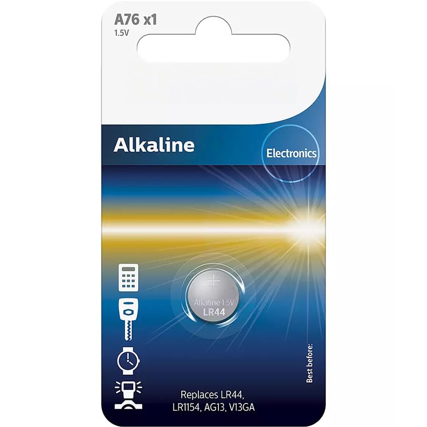 pila botón alcalina A76/01B, 1 ud, para Dispositivos pequeños